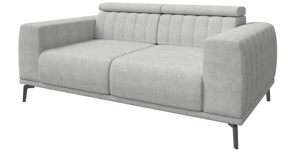 2-SITZER-SOFA Webstoff Naturfarben  - Schwarz/Naturfarben, KONVENTIONELL, Textil/Metall (200/80/110cm) - Carryhome