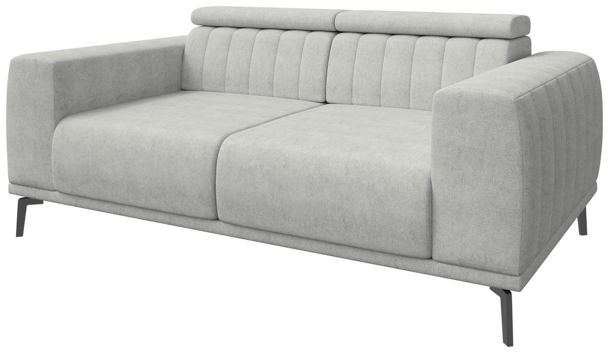 2-SITZER-SOFA Webstoff Naturfarben  - Schwarz/Naturfarben, KONVENTIONELL, Textil/Metall (200/80/110cm) - Carryhome