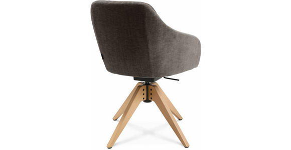 ARMLEHNSTUHL in Velours - Taupe/Eichefarben, Design, Holz/Textil (58/82,5-85,2/60cm) - Johann Jakob