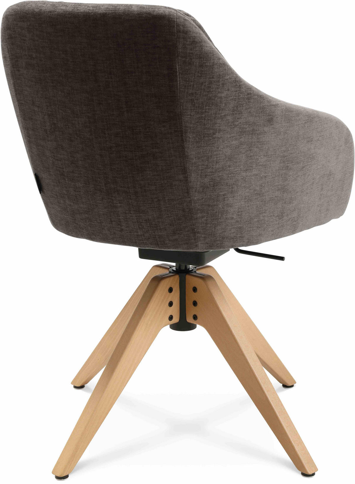 ARMLEHNSTUHL  in Velours  - Taupe/Eichefarben, Design, Holz/Textil (58/82,5-85,2/60cm) - Johann Jakob