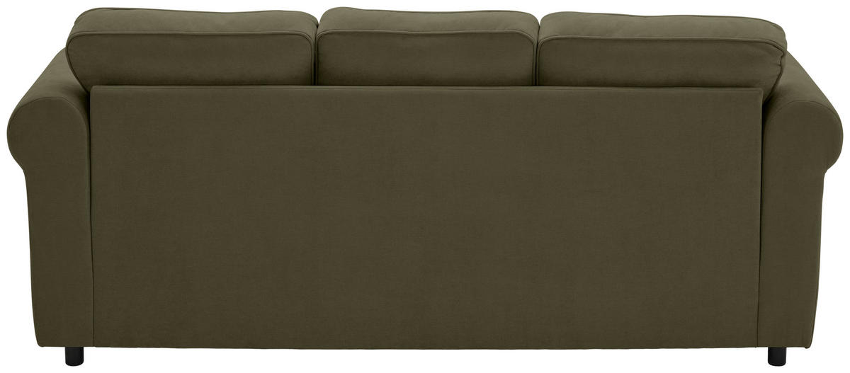 3-SITZER-SOFA Chenille Dunkelgrün  - Dunkelgrün/Schwarz, KONVENTIONELL, Kunststoff/Textil (226/88/86cm) - Carryhome