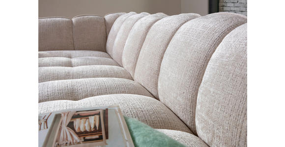 ECKSOFA in Chenille Creme  172/272 cm  - Creme/Schwarz, KONVENTIONELL, Kunststoff/Textil (172/272cm) - Carryhome