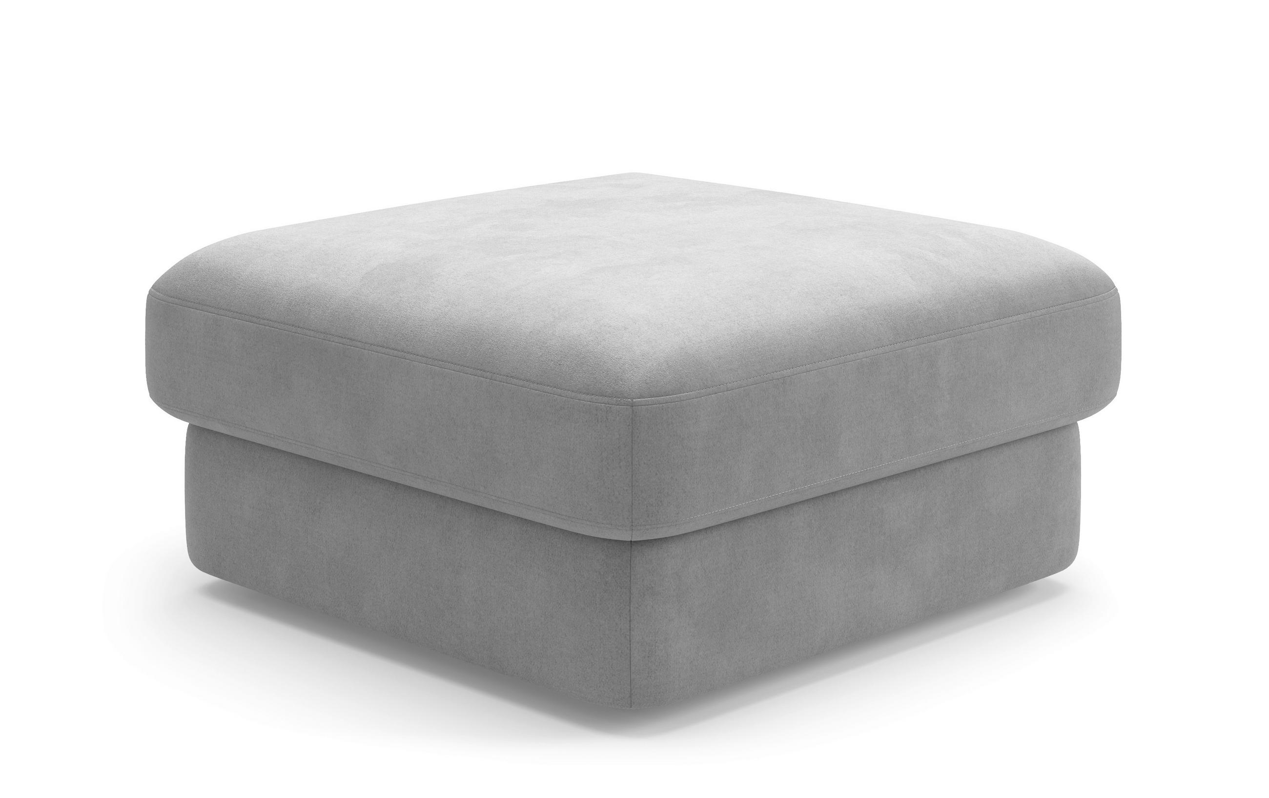 HOCKER FABIO E Flachgewebe Grau  - Schwarz/Grau, MODERN, Kunststoff/Textil (97/46/97cm) - Sit & More