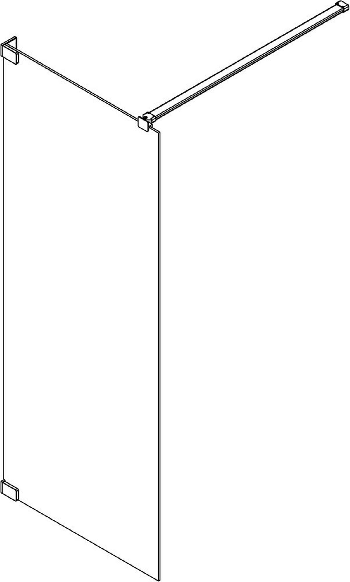 DUSCHTRENNWAND Chromfarben  100/200 cm  - Chromfarben, MODERN, Glas/Metall (100/200cm) - Schöner Wohnen