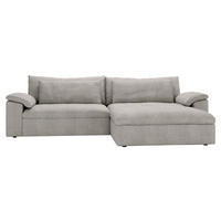 ECKSOFA  in Webstoff Greige  306/198 cm  - Greige/Schwarz, MODERN, Kunststoff/Textil (306/198cm) - Carryhome