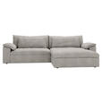 ECKSOFA  in Webstoff Greige  306/198 cm  - Greige/Schwarz, MODERN, Kunststoff/Textil (306/198cm) - Carryhome