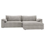 ECKSOFA  in Webstoff Greige  306/198 cm  - Greige/Schwarz, MODERN, Kunststoff/Textil (306/198cm) - Carryhome