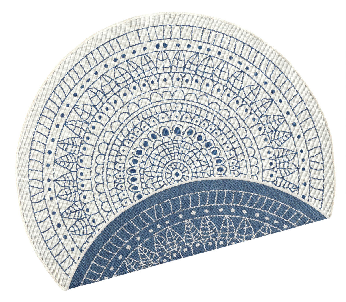 OUTDOORTEPPICH 140 cm Twin Blau, Creme  - Blau/Creme, Design, Kunststoff (140cm)