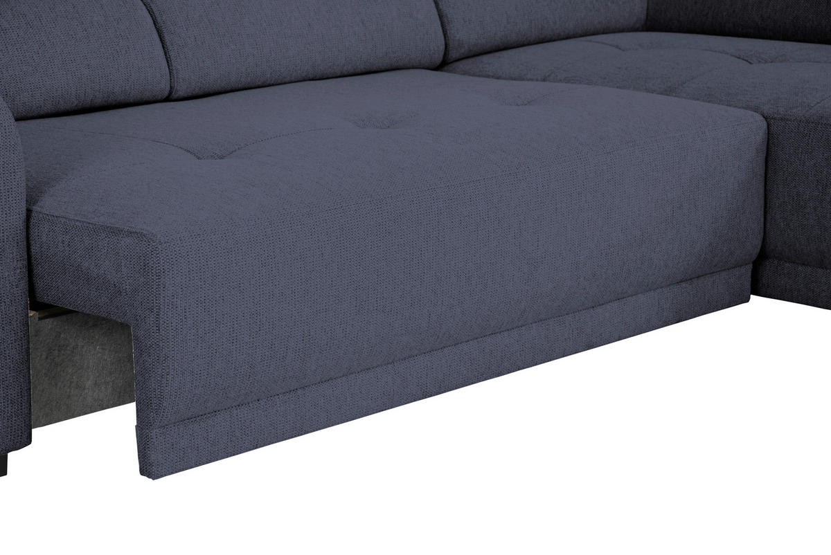 ECKSOFA in Struktur Blau  - Blau/Schwarz, Design, Kunststoff/Textil (205/284cm) - MID.YOU