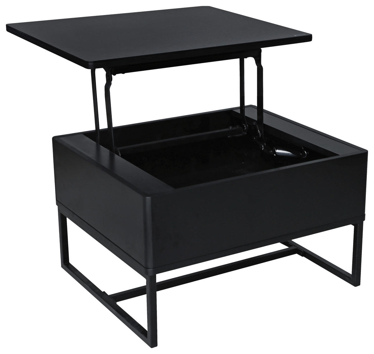 COUCHTISCH in Metall 70/40,5-65,5/60 cm  - Schwarz, Design, Metall (70/40,5-65,5/60cm) - Livetastic