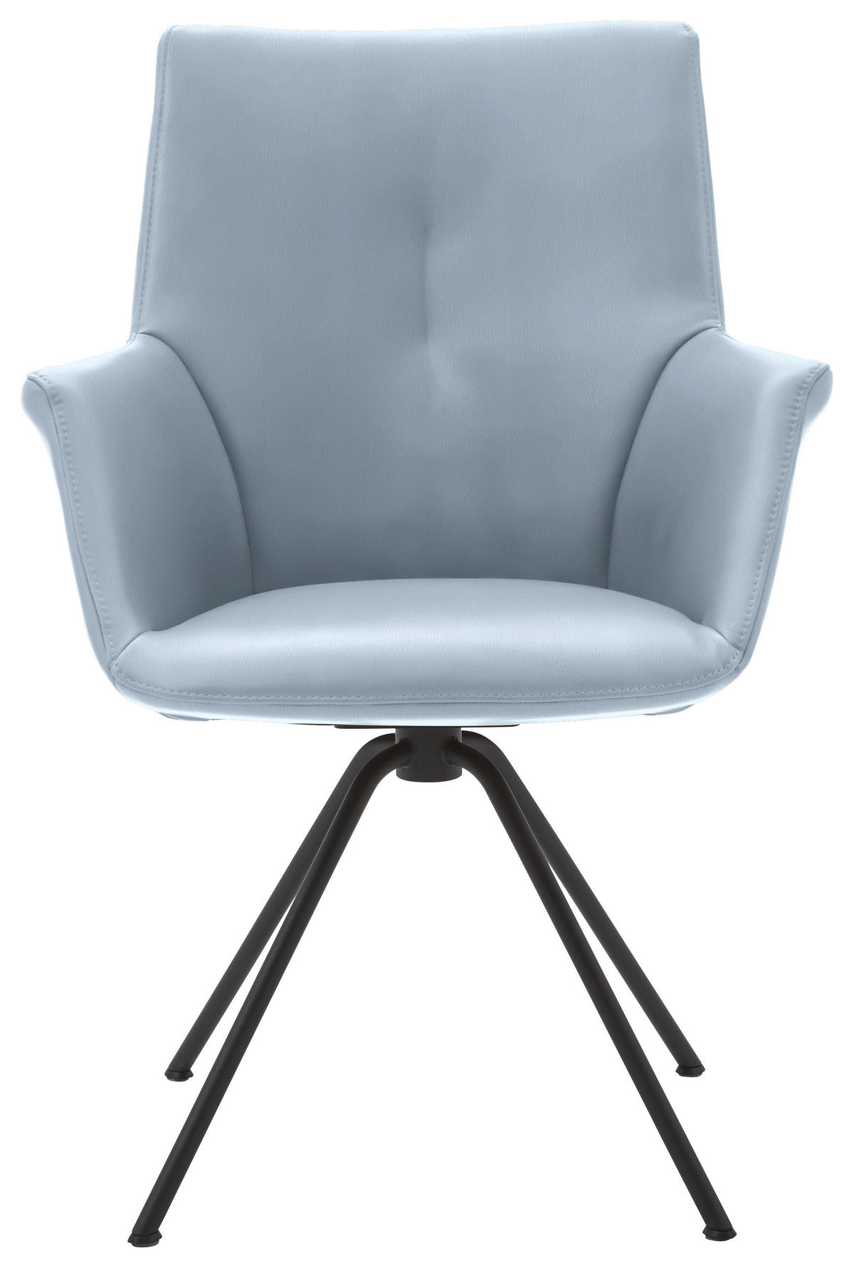 ARMLEHNSTUHL Stahl Echtleder pigmentiert  - Schwarz/Grau, Design, Leder/Metall (65/91/63cm) - Dieter Knoll