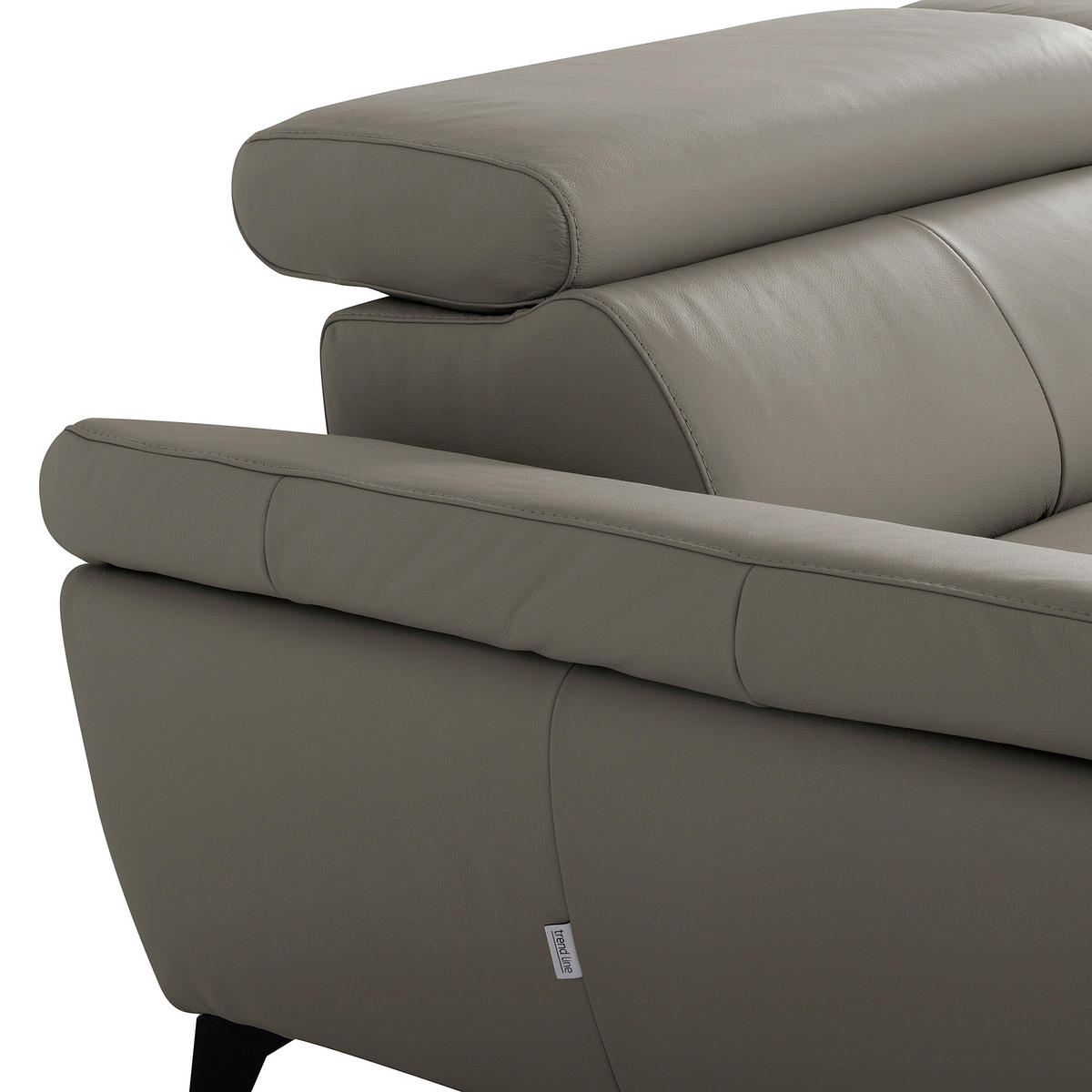 ECKSOFA SONO in Lederlook Echtleder Schlammfarben Armteilverstellung, Kopfteilverstellung  179/252 cm  - Schlammfarben/Schwarz, Design, Leder/Textil (179/252cm) - Livetastic
