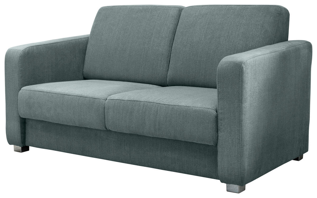 SCHLAFSOFA Chenille Mintgrün  - Chromfarben/Mintgrün, Basics, Kunststoff/Textil (159/88/87cm) - Livetastic