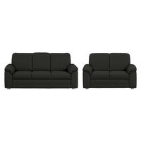 SITZGARNITUR  in Chenille Anthrazit  - Anthrazit/Alufarben, KONVENTIONELL, Textil/Metall (208/156/96/89cm) - Beldomo Comfort