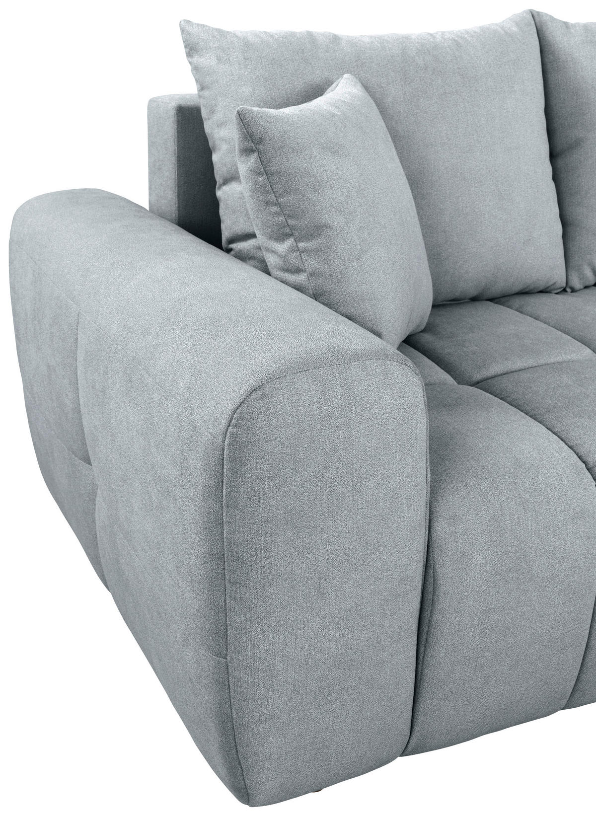 ECKSOFA Grau Velours  - Schwarz/Grau, KONVENTIONELL, Kunststoff/Textil (298/168cm) - Carryhome