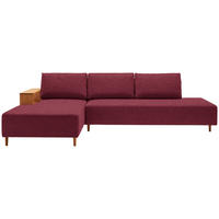 ECKSOFA in Flachgewebe Rot  - Eichefarben/Rot, Design, Holz/Textil (190/307cm) - Joka