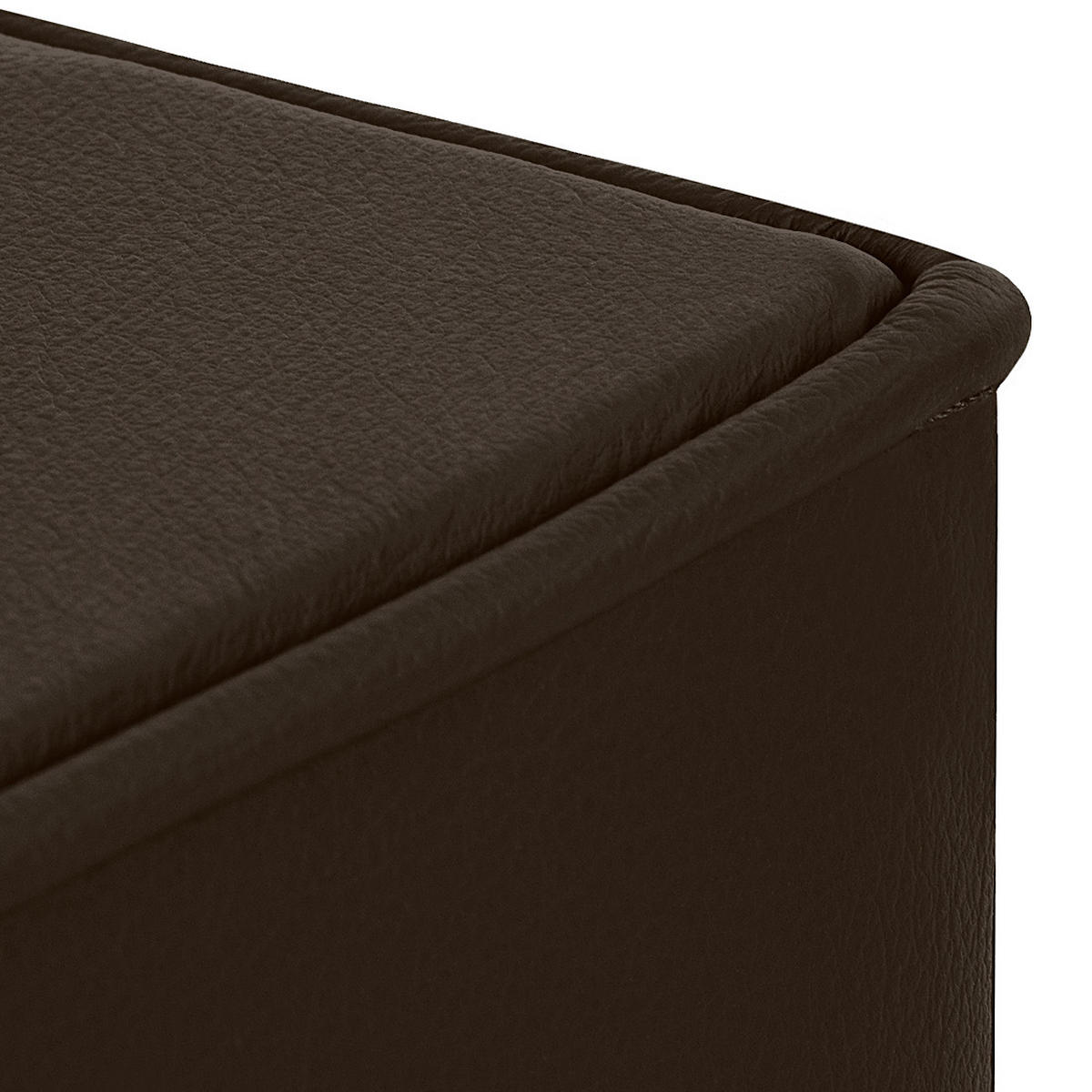 HOCKER in Leder Dunkelbraun  - Chromfarben/Dunkelbraun, Design, Leder/Metall (91/44/57cm) - Livetastic