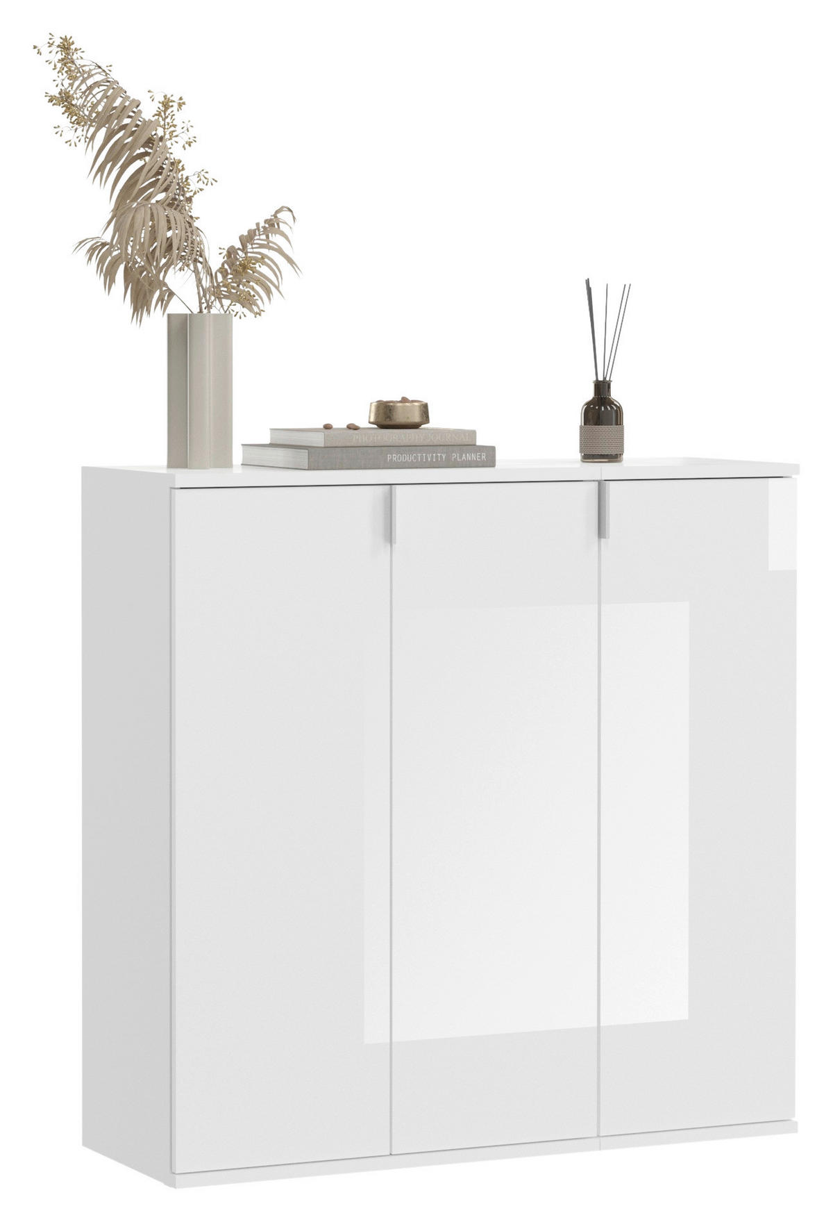 KOMODA, vysoce lesklá bílá, 91/99/34 cm - vysoce lesklá bílá, Moderní, kompozitní dřevo (91/99/34cm) - MID.YOU