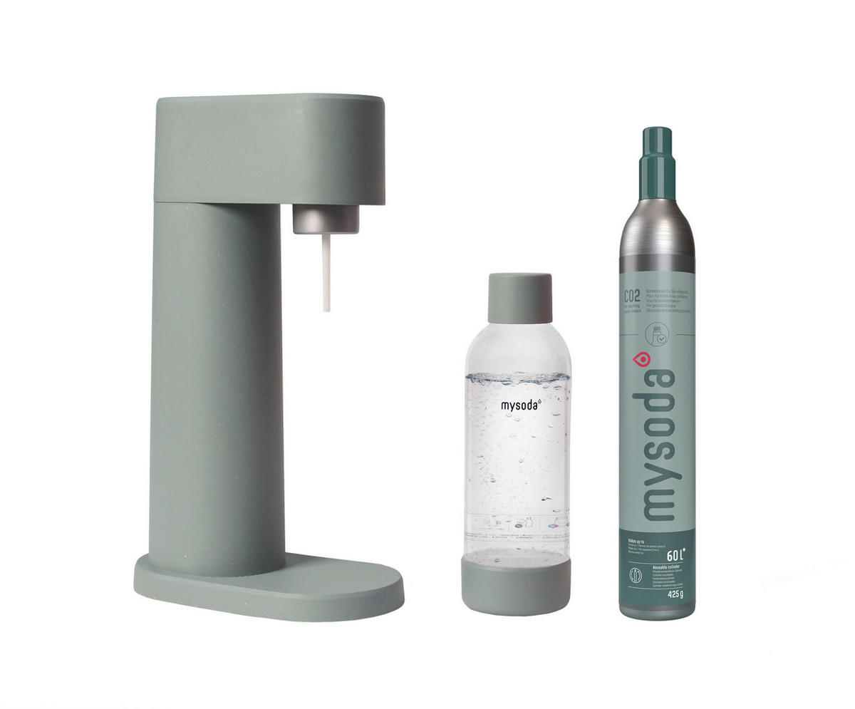 VÝROBNÍK SODY - šalvějově zelená, Basics, přírodní materiály (24.5/13/41cm) - mysoda