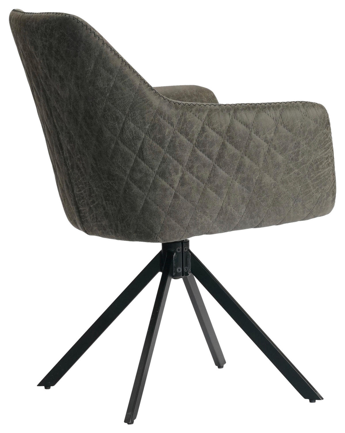 ARMLEHNSTUHL  in Eisen Mikrofaser  - Anthrazit/Schwarz, Design, Textil/Metall (64/83/61cm) - Ambia Home