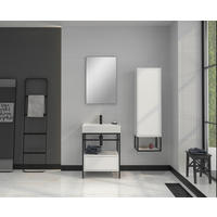 MIDISCHRANK 40/138/32 cm  - Schwarz/Weiß, Design, Holzwerkstoff/Metall (40/138/32cm) - Welnova