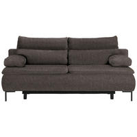 BOXSPRINGSOFA  mit Stoffauswahl Webstoff Dunkelbraun  - Dunkelbraun/Schwarz, Design, Textil/Metall (202/93/100cm) - Novel
