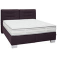 BOXSPRINGBETT 200/200 cm  in Brombeere  - Chromfarben/Brombeere, KONVENTIONELL, Textil (200/200cm) - Dieter Knoll