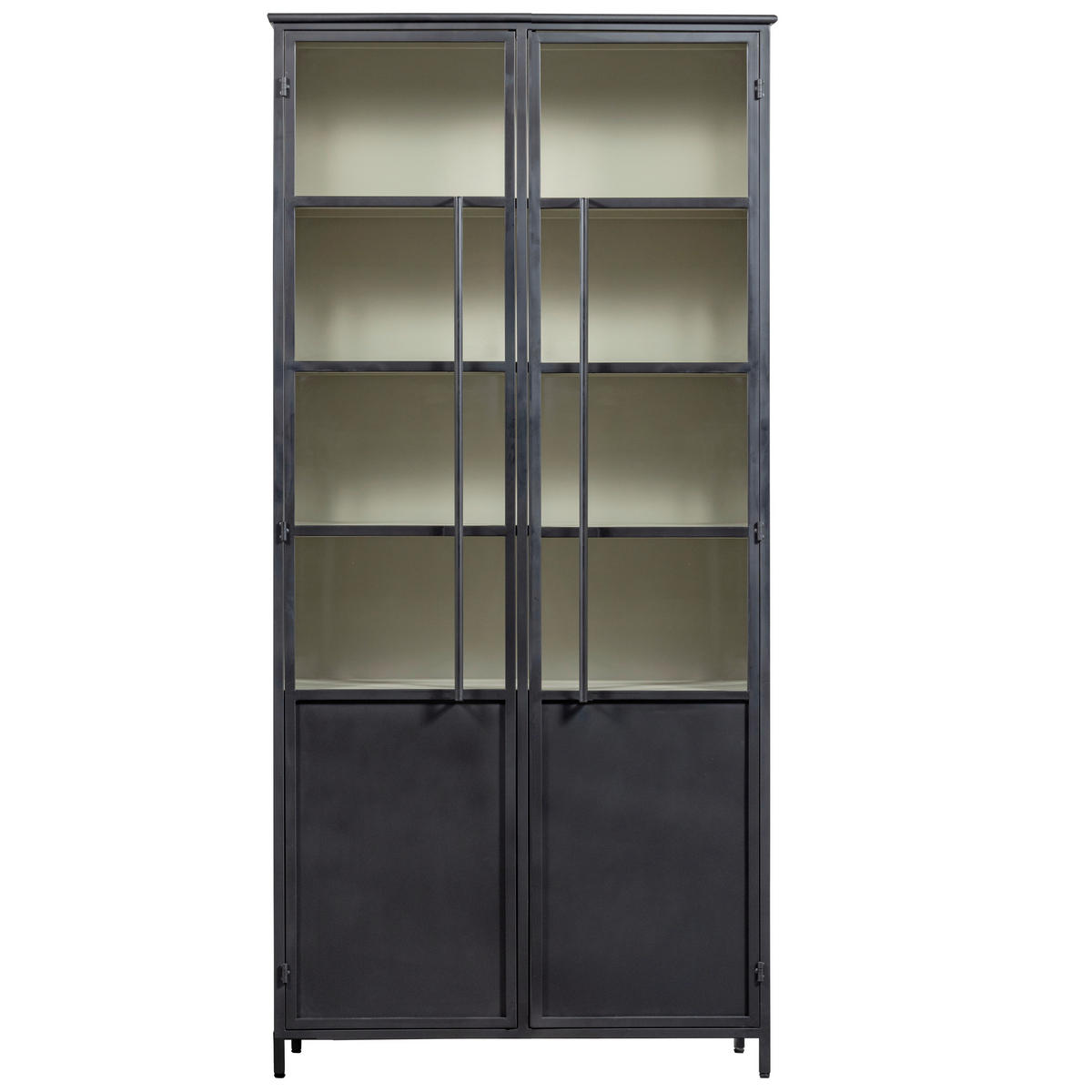 VITRINE in Schwarz  - Schwarz, Design, Glas/Metall (96/200/40cm) - Livetastic