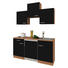 MINIKÜCHE E-Geräte, Spüle - Eichefarben/Schwarz, KONVENTIONELL (150/200/60cm) - Bessagi Home MINIKÜCHE E-Geräte, Spüle - Eichefarben/Schwarz, KONVENTIONELL (150/200/60cm) - Bessagi Home