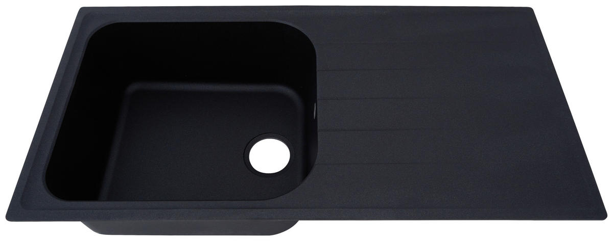 SPÜLE 1725ORLANDO100X50S  - Schwarz, Trend, Stein (100/22,5/50cm) - Respekta
