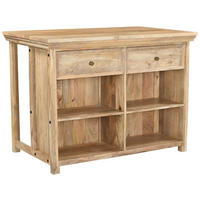 KÜCHENINSEL 125/94/80 cm  in Naturfarben  - Messingfarben/Naturfarben, Design, Holz/Metall (125/94/80cm) - Livetastic