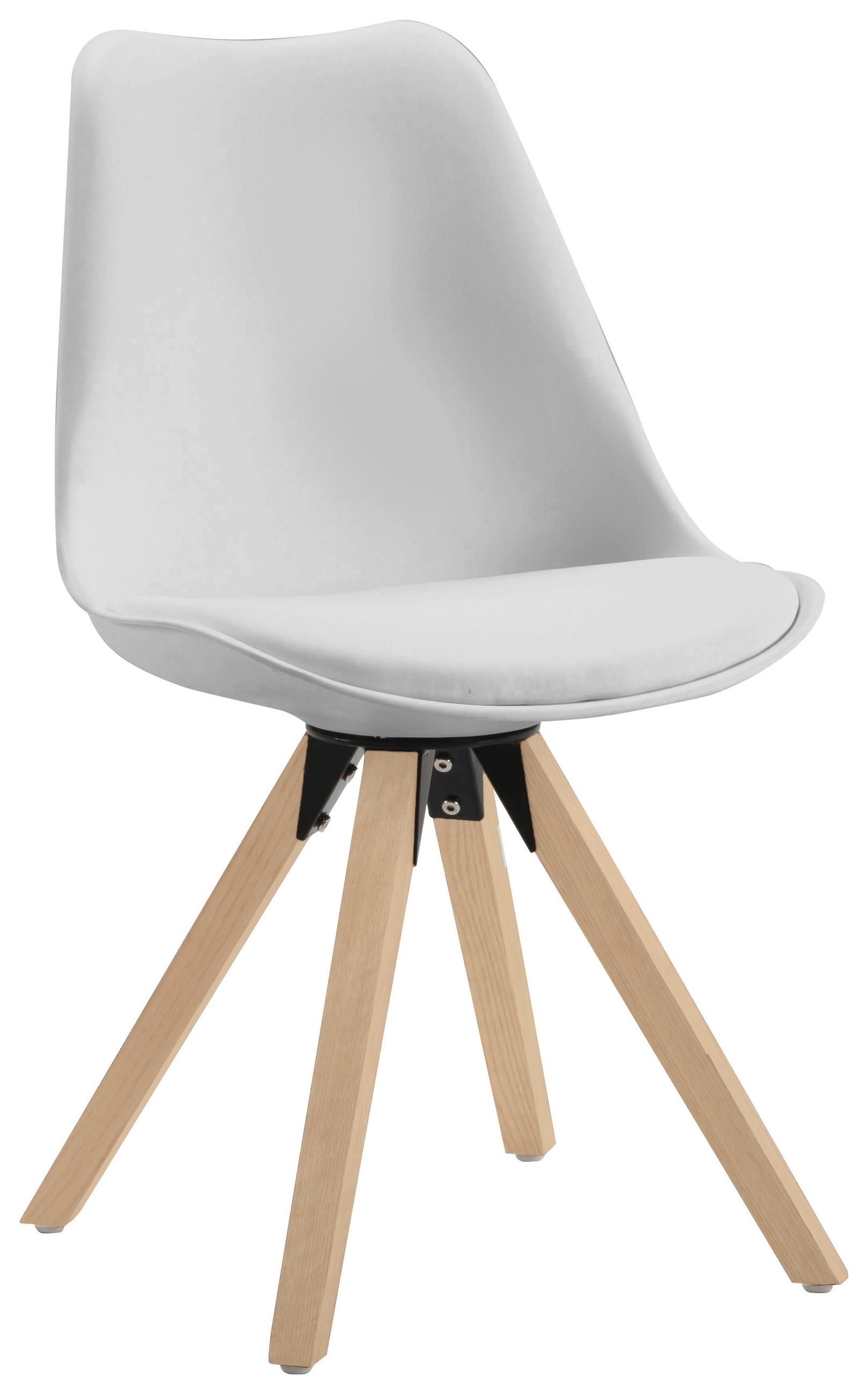 STOL, les, kovina, umetna masa, tekstil bela, barve hrasta  - barve hrasta/bela, Design, kovina/umetna masa (48/82/56cm) - Ti'me