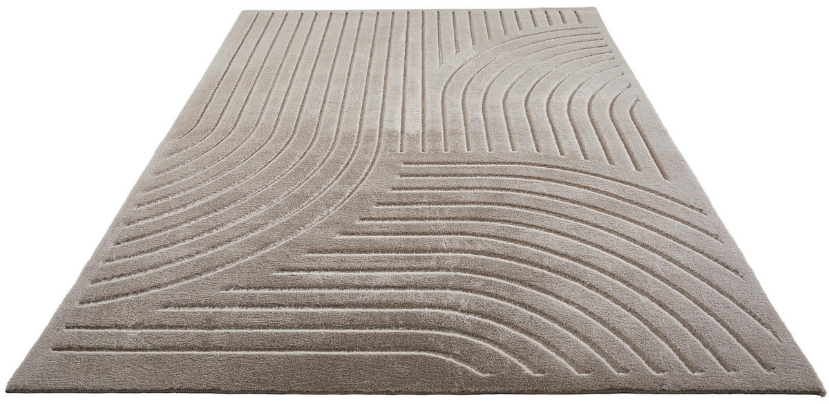 HOCHFLORTEPPICH 60/90 cm Siena Taupe rechteckig  - Taupe, Design, Kunststoff/Textil (60/90cm) - Novel