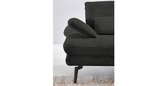 ECKSOFA in Velours Anthrazit 310/180 cm - Anthrazit/Schwarz, Design, Textil/Metall (310/180cm) - Dieter Knoll