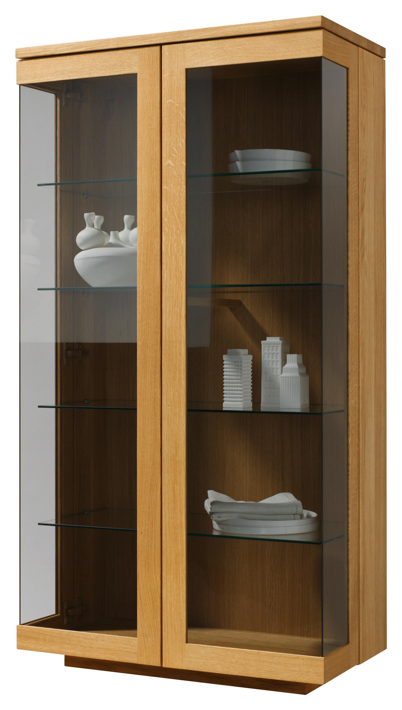 VITRINE  in massiv Eiche Eichefarben - Eichefarben, Design, Glas/Holz (80/151,5/41,9cm) - Team 7