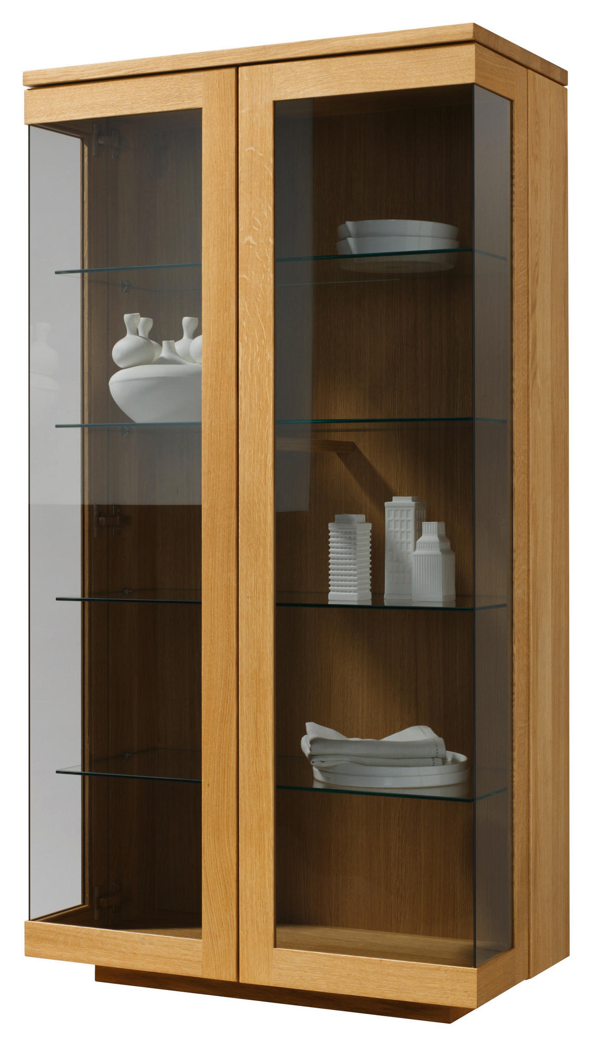 VITRINE  in massiv Eiche Eichefarben - Eichefarben, Design, Glas/Holz (80/151,5/41,9cm) - Team 7