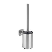 WC-BÜRSTENGARNITUR PORTO MATT  - Edelstahlfarben/Schwarz, MODERN, Kunststoff/Metall (9/13,5/37cm) - Wenko
