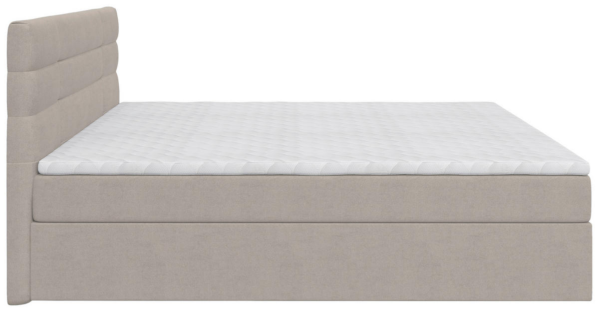 BOXBETT 140/200 cm  Creme  - Creme/Schwarz, Konventionell, Holz/Kunststoff (140/200cm) - Carryhome