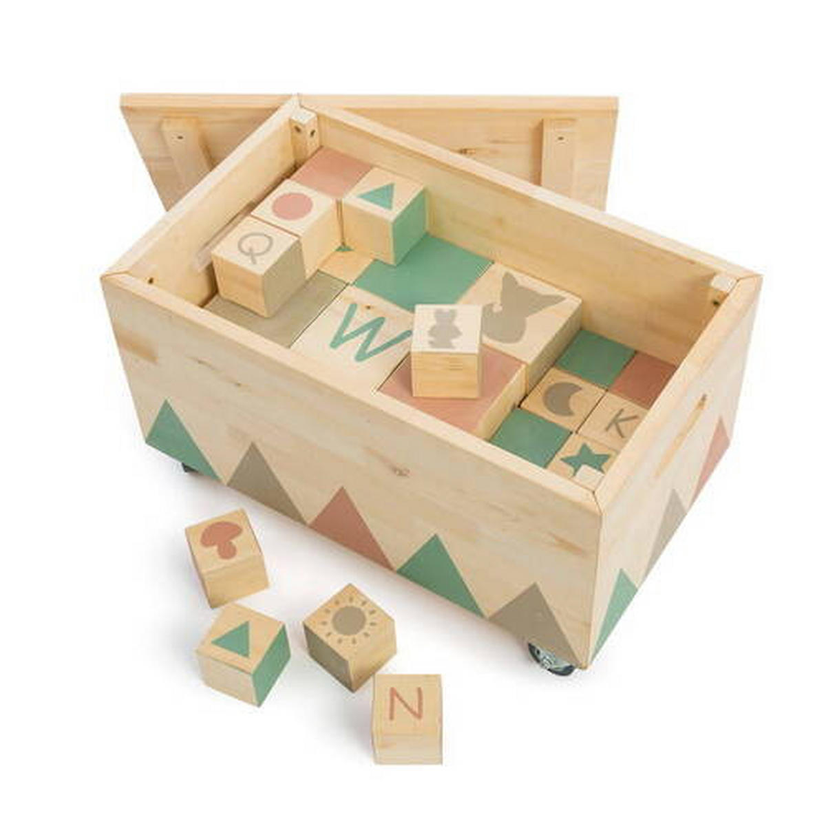 SPIELZEUGTRUHE TREASURE HUNTER  - Naturfarben, Basics, Holz (50/30/32cm) - MUDDY BUDDY