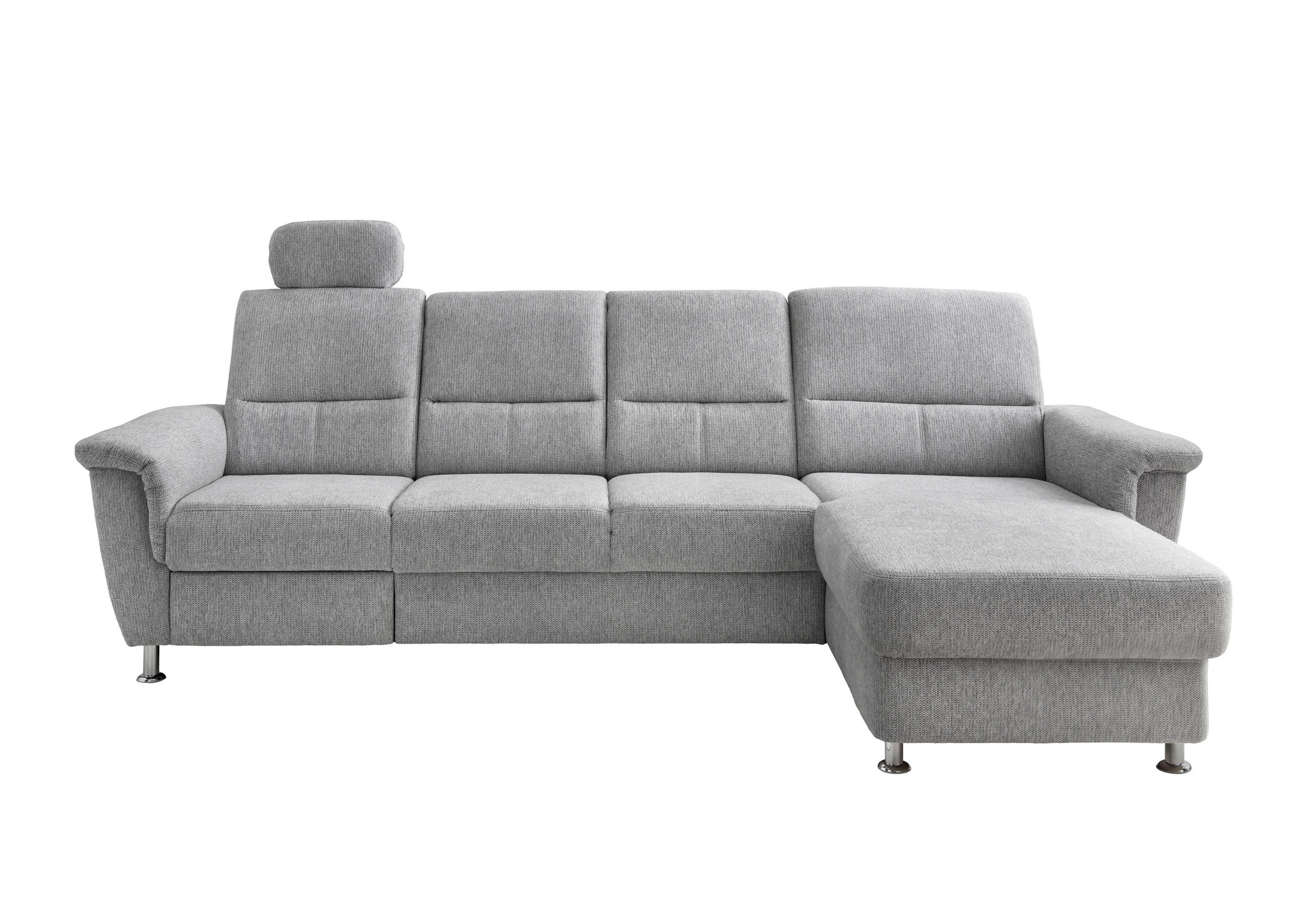 ECKSOFA Silberfarben Chenille  - Chromfarben/Silberfarben, KONVENTIONELL, Textil/Metall (292/165cm) - Livetastic