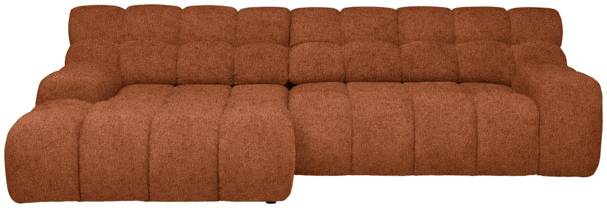 ECKSOFA in Webstoff Rostfarben  180/297 cm  - Rostfarben/Schwarz, MODERN, Kunststoff/Textil (180/297cm) - Welnova