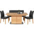 RUNDBANK Lederlook Kernbuche massiv Buchefarben, Fango - Fango/Buchefarben, KONVENTIONELL, Holz/Textil (160cm) - Voleo
