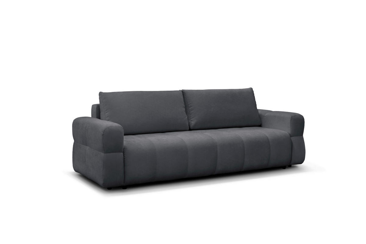 SCHLAFSOFA LOTTA  mit Chenille Graphitfarben  - Schwarz/Graphitfarben, Design, Textil (248/90/105cm) - MID.YOU