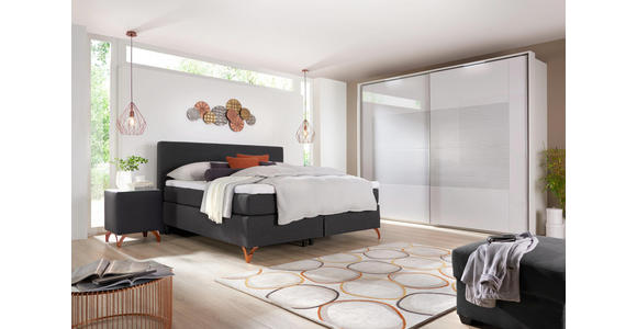 BOXSPRINGBETT 180/200 cm in Anthrazit - Anthrazit/Kupferfarben, KONVENTIONELL, Textil/Metall (180/200cm) - Esposa