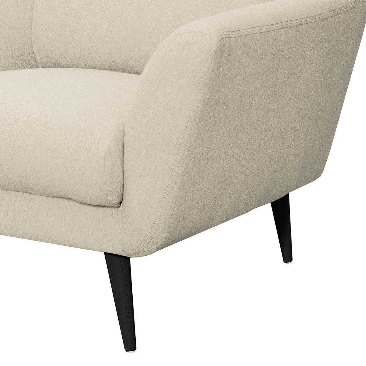 SESSEL in Webstoff Creme  - Creme/Schwarz, Design, Holz/Textil (92/87/88cm) - Livetastic