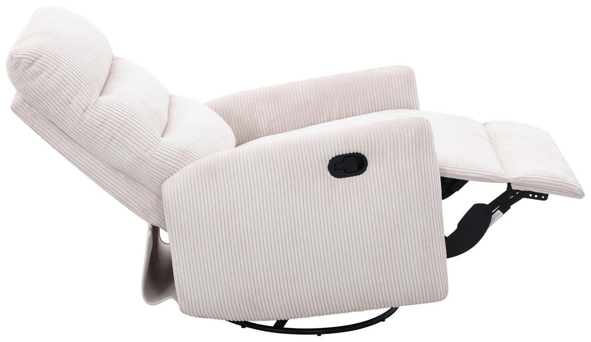 RELAXSESSEL Cord Relaxfunktion    - Beige/Schwarz, Design, Textil/Metall (78/107/95cm) - Carryhome