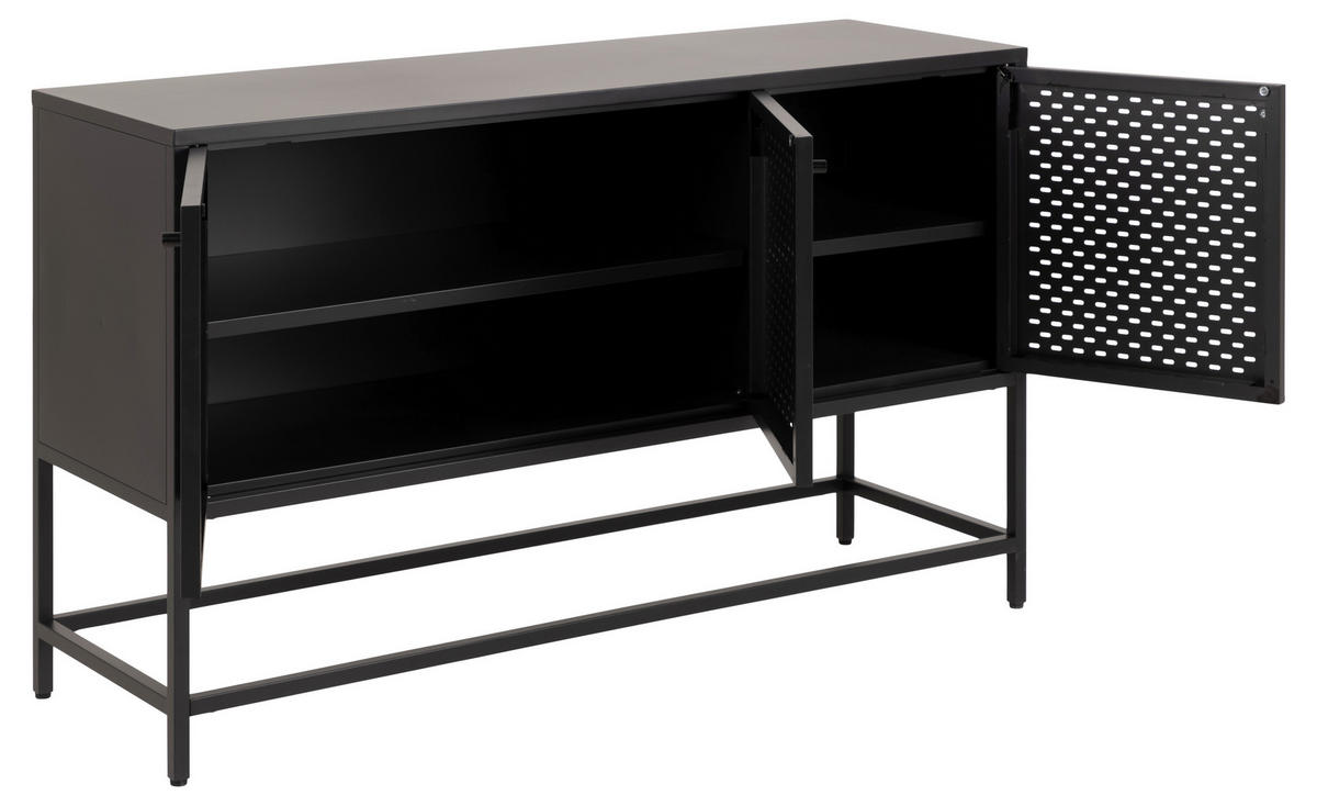 KOMODA, črna  - črna, Design, kovina (125/75/40cm) - MID.YOU
