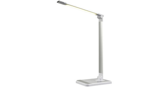 Led Schreibtischlampe Britta Silber mit Gestensteuerung - Silberfarben/Weiß, MODERN, Kunststoff/Metall (43/14/18,5cm) - Luca Bessoni