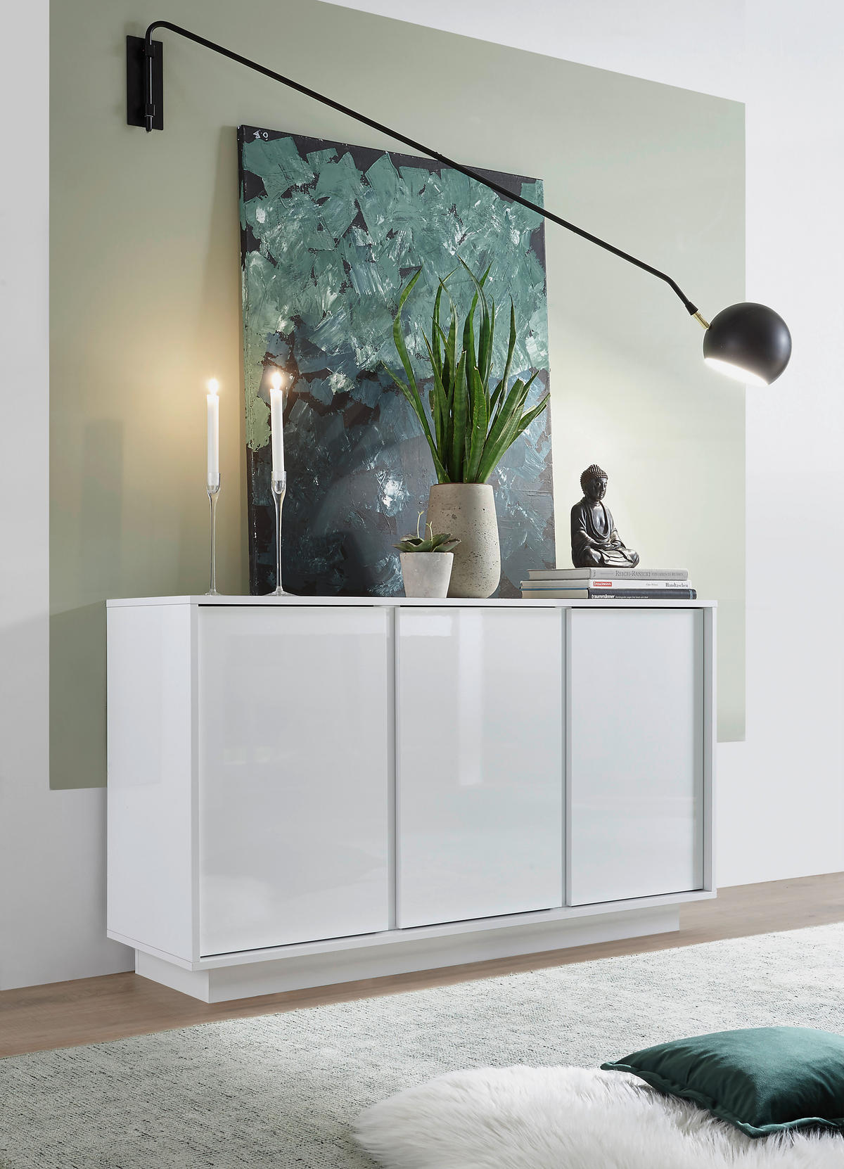 SIDEBOARD  138/79/43 cm  - Weiß Hochglanz, Design, Holzwerkstoff (138/79/43cm) - MID.YOU