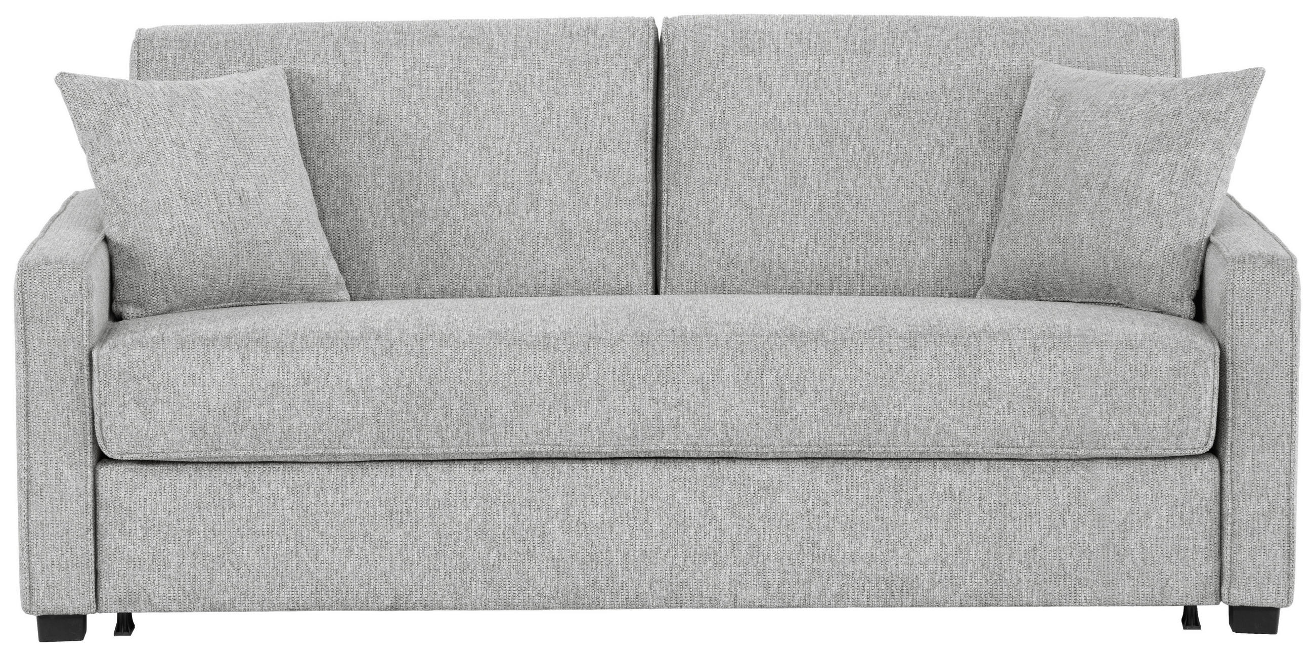 SCHLAFSOFA Sola in Webstoff Hellgrau  - Hellgrau/Schwarz, Design, Kunststoff/Textil (186/83/100cm) - Xora